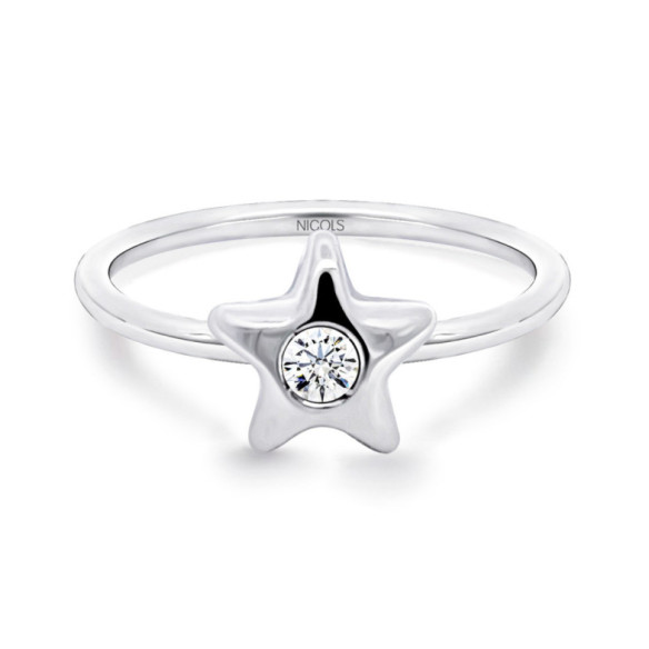 Star Solitaire Ring 0.08 - anniversary