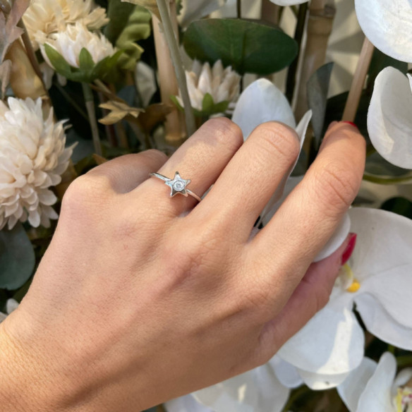 Star Solitaire Ring 0.08 - anniversary