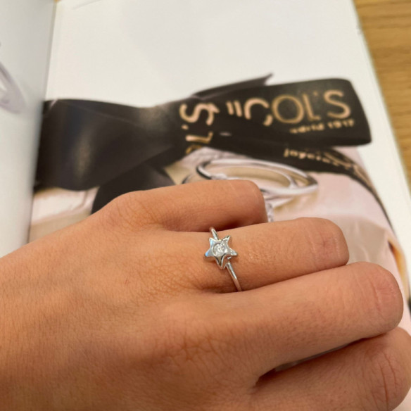 Star Solitaire Ring 0.08 - anniversary