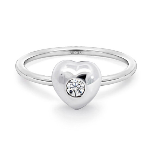 Single Herz Ring 0.08 - Herzschnitt