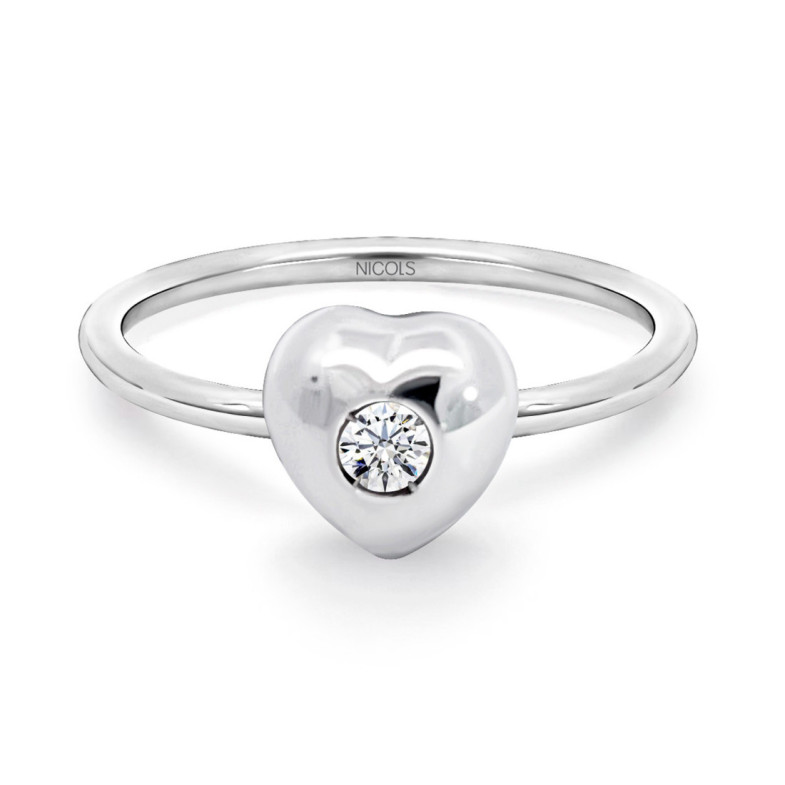 Anello cuore singolo 0.08 - Taglio del cuore