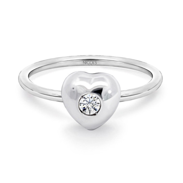 Anillo Solitario Corazón 0.08 - Corte Corazón