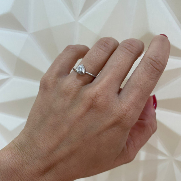 Anillo Solitario Corazón 0.08 - Coeur