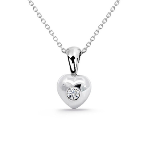 Pingente Coração Diamante 0,08Ct - Pingentes de diamantes