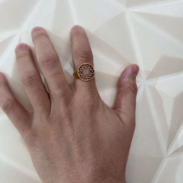 Sello Triangulos Sri Yantra - Anillos de Hombre Sellos