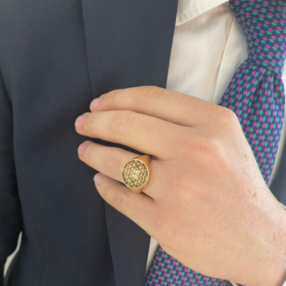 Sello Triangulos Sri Yantra - Anillos de Hombre Sellos