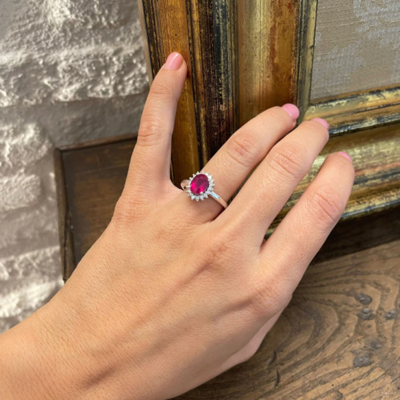 Anillo Compromiso Rubi Dalia 1.30 - Anillos Compromiso Aniversario