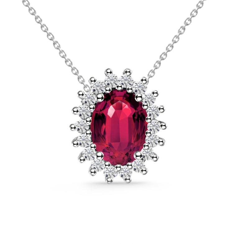 Collar Rubi 1.30 Y Diamantes Dalia - Collane in pietra rossa
