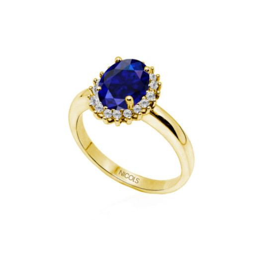 Anillo Zafiro Dalia 1.30Ct Oro Amarillo - Anillos Compromiso Aniversario 2