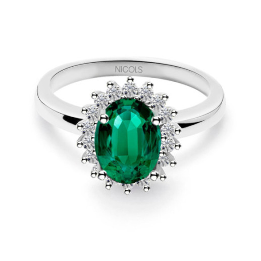 Anel Emerald Commitment Dalia 1.30 - Compromisso de aniversário de anéis