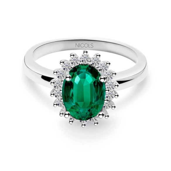 Anillo Compromiso Esmeralda Dalia 1.30 - Anillos Compromiso Aniversario