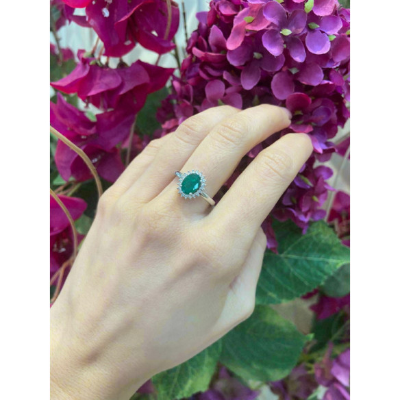 Anillo Compromiso Esmeralda Dalia 1.30 - Anillos Compromiso Aniversario