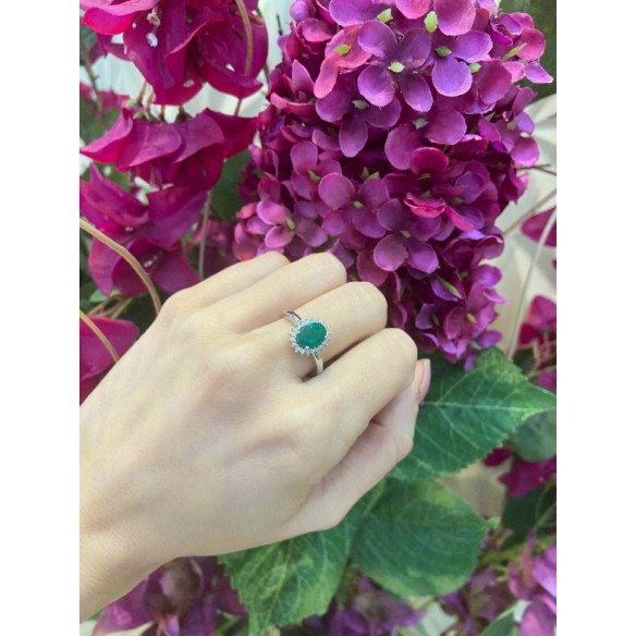 Emerald Engagement Ring 1.30 DALIA - Anniversary Rings