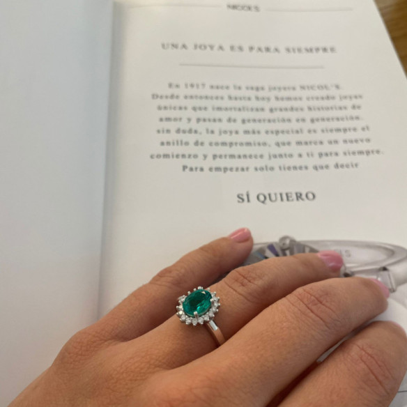 Emerald Engagement Ring 1.30 DALIA - Anniversary Rings
