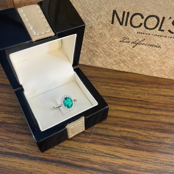 Anillo Compromiso Esmeralda Dalia 1.30 - Bagues de fiançailles d'anniversaire