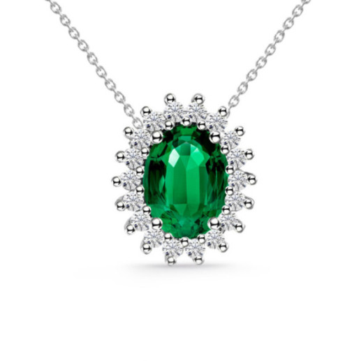 Collar Esmeralda 1.30 Y Diamantes Dalia - COLLARES