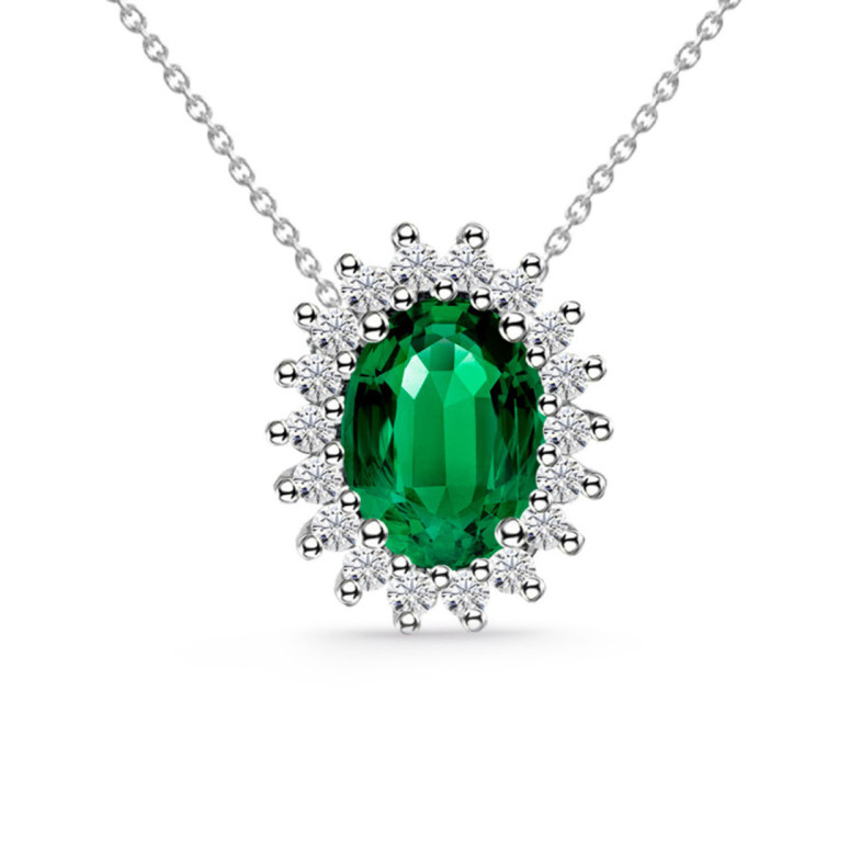 Collar Esmeralda 1.30 Y Diamantes Dalia - COLLIERS