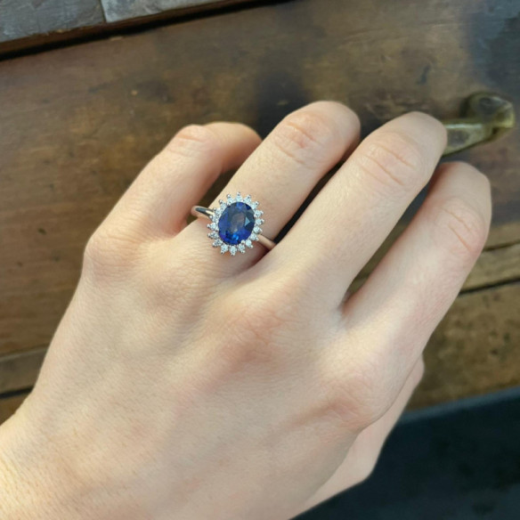 Anillo Zafiro Dalia 1.50Ct - Anillos Compromiso Aniversario