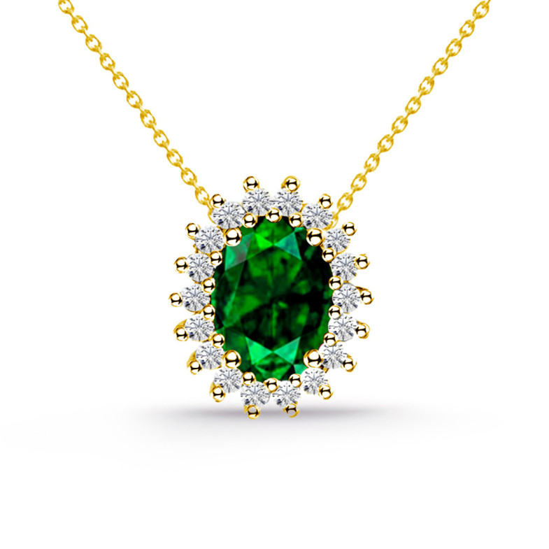 Collar oro amarillo Esmeralda y Diamantes Dalia - COLARES
