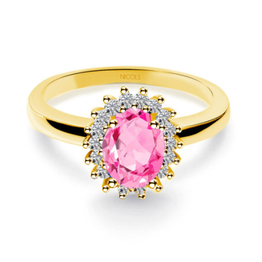 Anillo Zafiro Rosa Dalia 0.90 - ANELLI