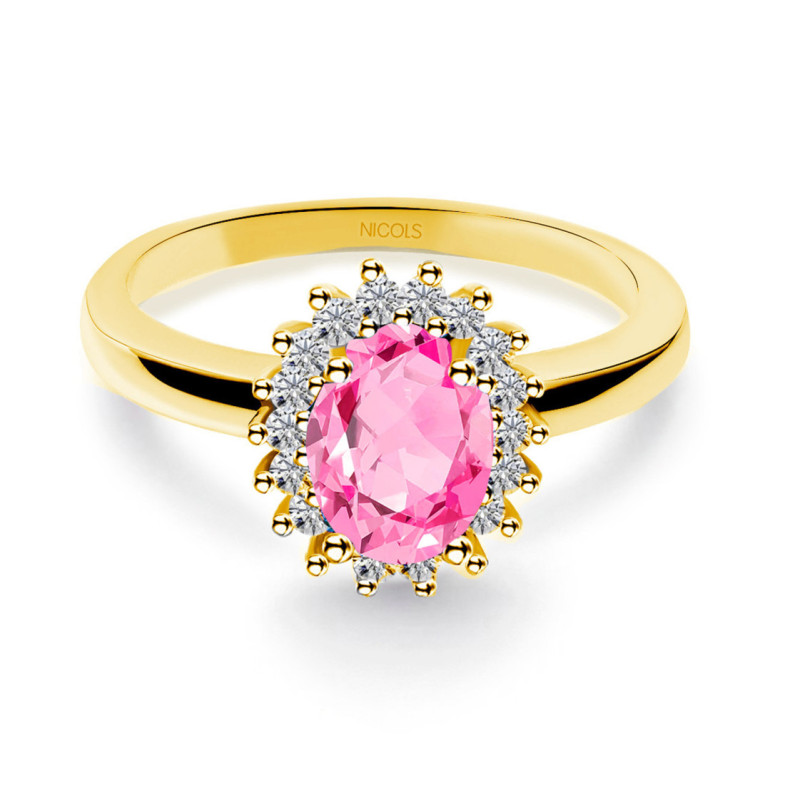 Anillo Zafiro Rosa Dalia 0.90 - ANéIS