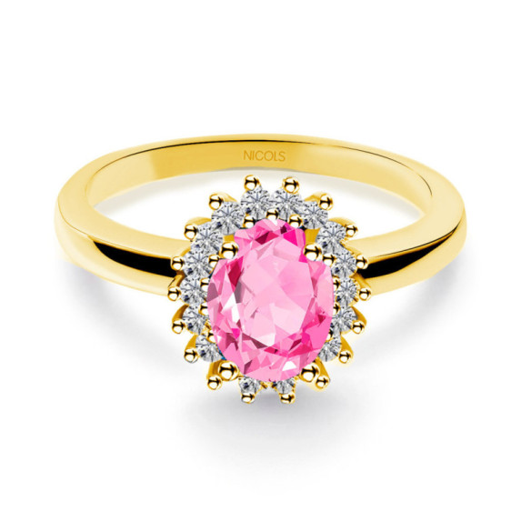 Anillo Zafiro Rosa Dalia 0.90 - ANéIS