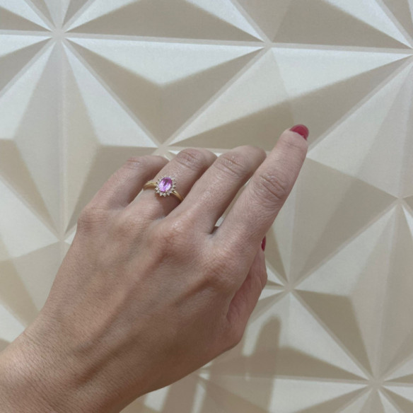 Anillo Zafiro Rosa Dalia 0.90 - RINGE