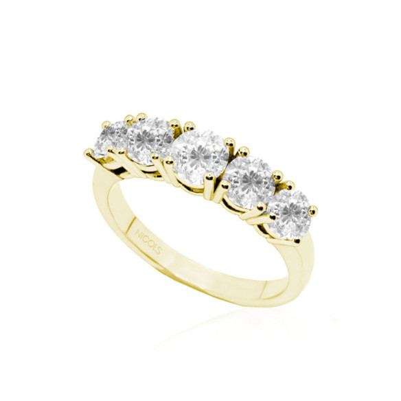 Anillo Diamantes Eloise 1.50 Oro Amarillo - Talla Brillante