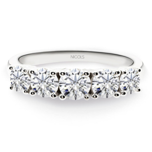 Anello Eloise con diamanti 1.20 in oro bianco - Brillante
