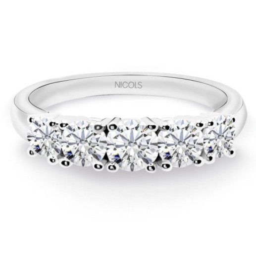 Eloise 0.95 Ouro Branco - Diamante cinquillo