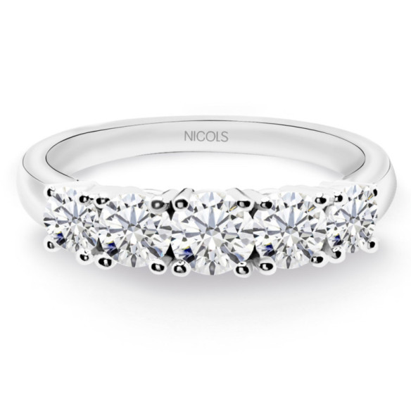 Diamond Ring ELOISE 0.95 - Diamond cinquillo