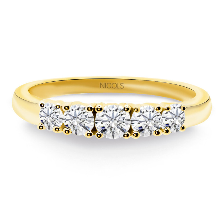 Anello Eloise con diamanti in oro giallo 0,55 - Diamond Cinquillo
