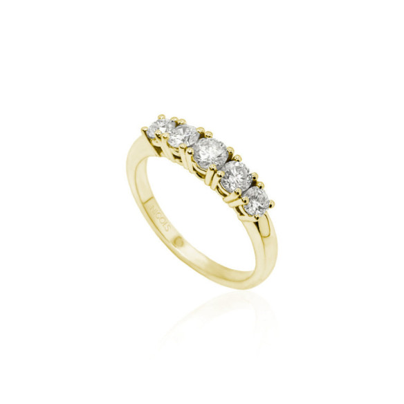 Anello Eloise con diamanti in oro giallo 0,55 - Diamond Cinquillo