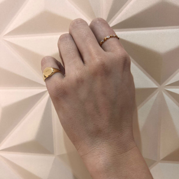 Ring Siegel Gold Frau kleinen Kreis - Goldene Ringe ohne Steine