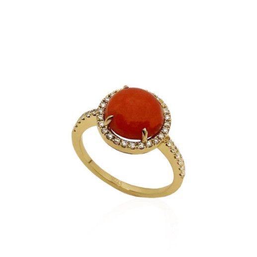 Anillo Coral Diamantes Red Velvet 11Mm - diseños actuales