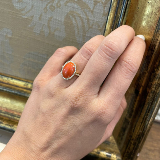 Anillo Coral Oval Red Velvet 15X112Mm - diseños actuales 2