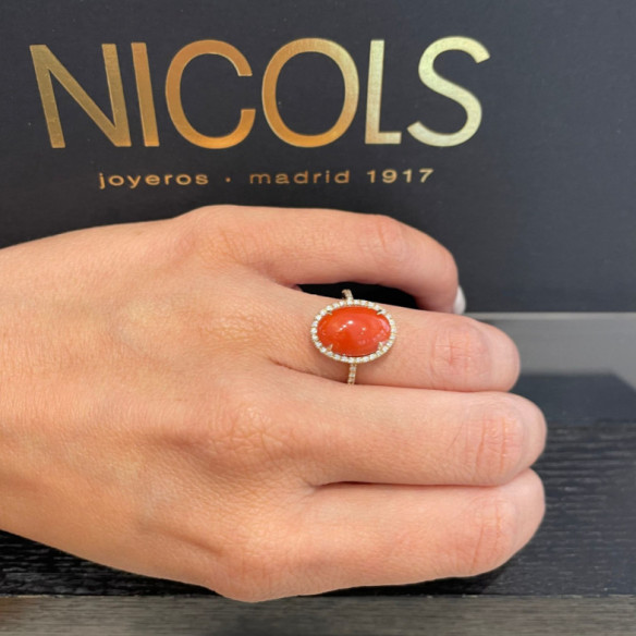 Anillo Coral Oval Red Velvet 15X112Mm - diseños actuales