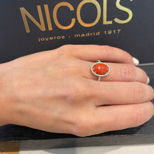 Anillo Coral Oval Red Velvet 14X11Mm - diseños actuales 2