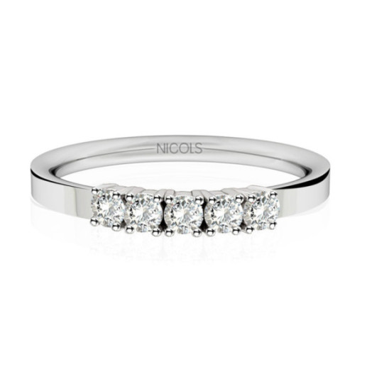 Diamond Wedding Ring 0.25 Eloise Line - Diamond cinquillo