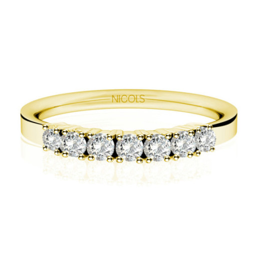 Alianza Diamantes 0.35 Eloise Line Oro Amarillo - Alianzas de Brillantes