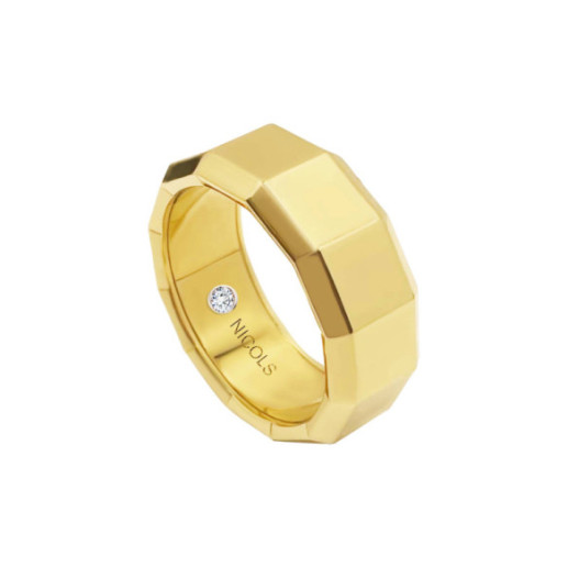 Alianza Hombre Oro Amarillo Diamante 9Mm  Zeus - Anillos de Boda Hombre
