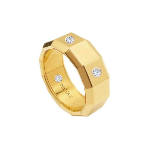 Alianza Hombre Oro Amarillo Diamante 9Mm  Zeus - Anillos de Boda Hombre