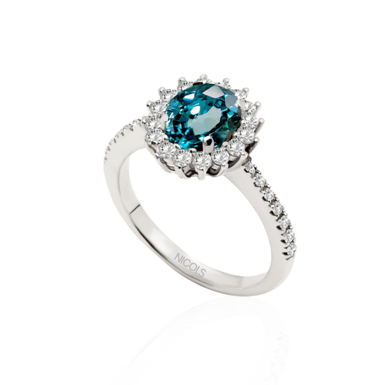 Anillo Oro Zircon Azul 3.12Ct Orla - Ringe andere Edelsteine