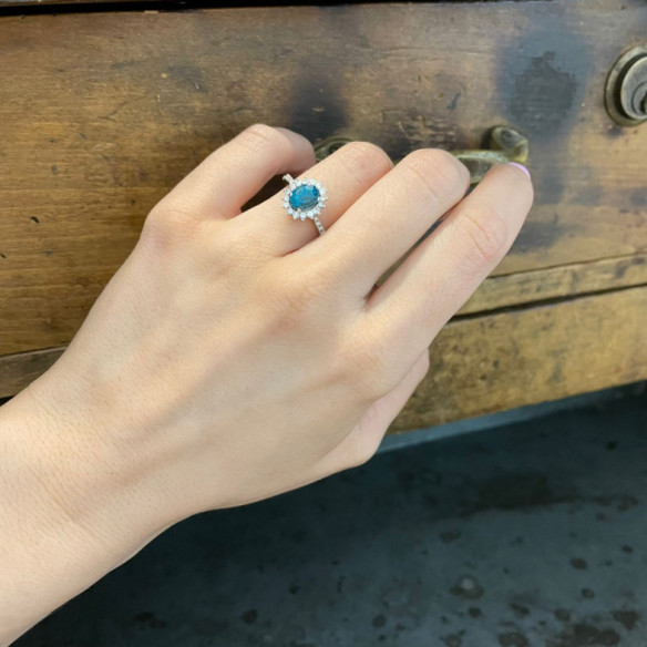 Anillo Oro Zircon Azul 3.12Ct Orla - Ringe andere Edelsteine