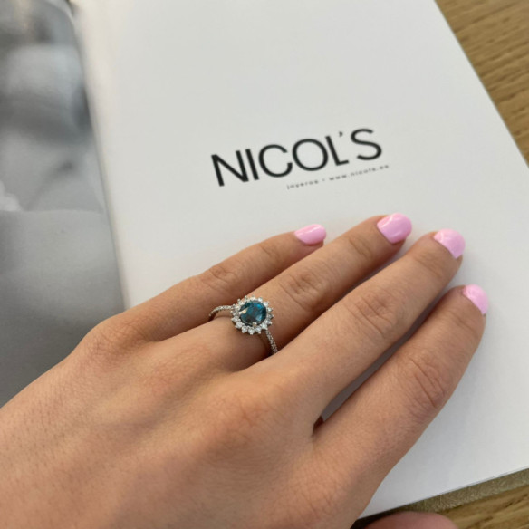 Anillo Oro Zircon Azul 3.12Ct Orla - Ringe andere Edelsteine