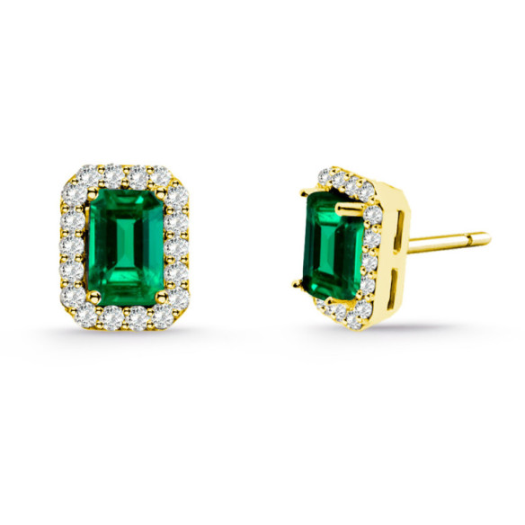 Rectangular Emerald Earrings 1.30Ct Dormilona Sunset Rentangle - Earrings