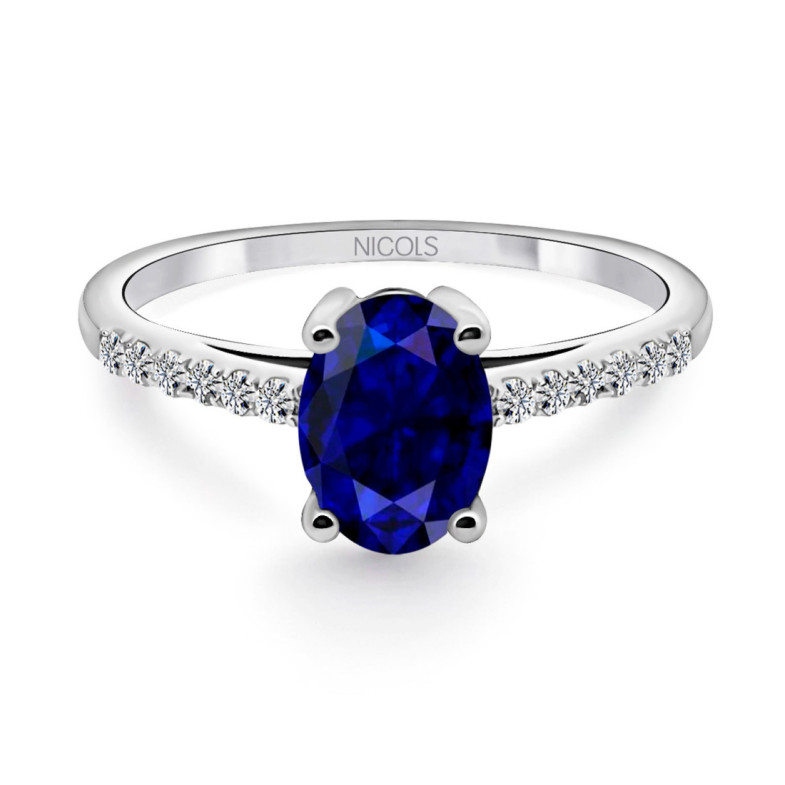 Anillo Zafiro Azul Lola 1.30Ct - Impegno di anniversario degli anelli