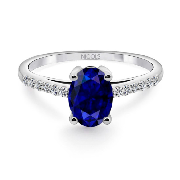 Anillo Zafiro Azul Lola 1.30Ct - Anillos Compromiso Aniversario