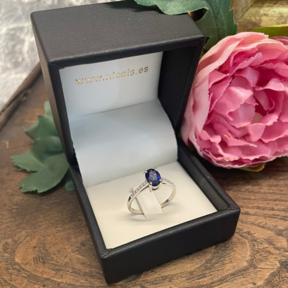 Anillo Zafiro Azul Lola 1.30Ct - Anillos Compromiso Aniversario
