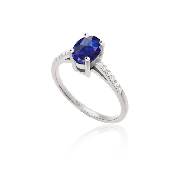 Anillo Zafiro Azul Lola 1.30Ct - Anillos Compromiso Aniversario